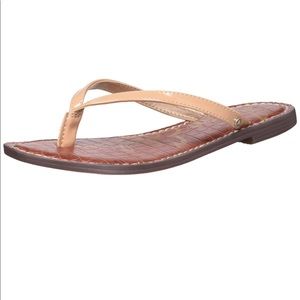 Sam Edelman Gracie flip-flop almond patent